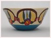 A Bali stoneware bowl decorated with Macintosh style rose design - first view.