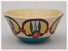 A Bali stoneware bowl decorated with Macintosh style rose design - second view.