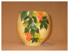 A Bali stoneware high jar decorated with grapewine and red grapes - first view.