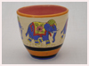 A Bali stoneware high jar glazed with decorative Indian elephants - second view.
